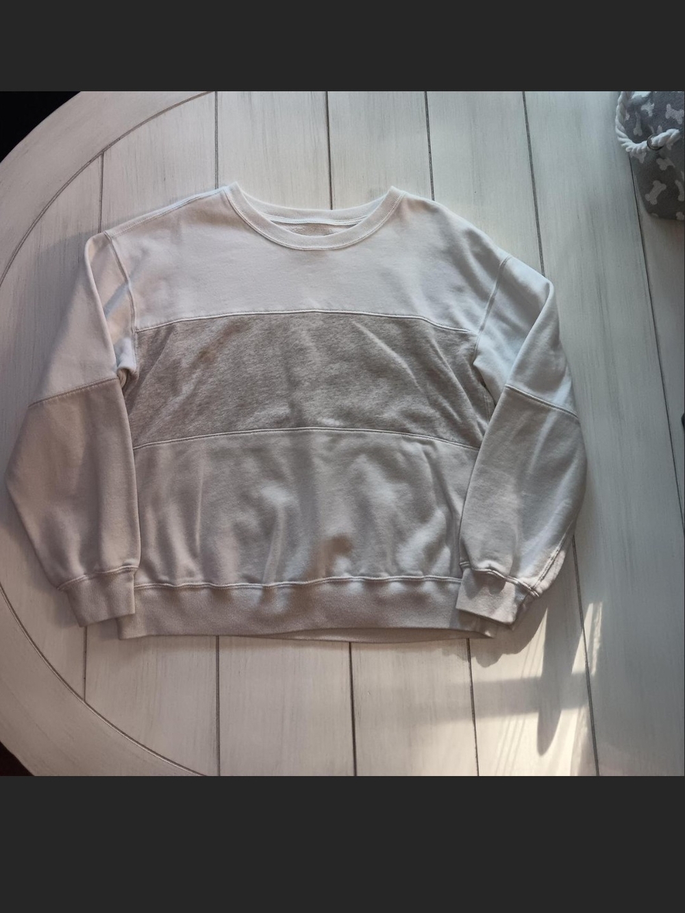 Abercrombie & Fitch Cream Colorblock Crewneck Sweatshirt